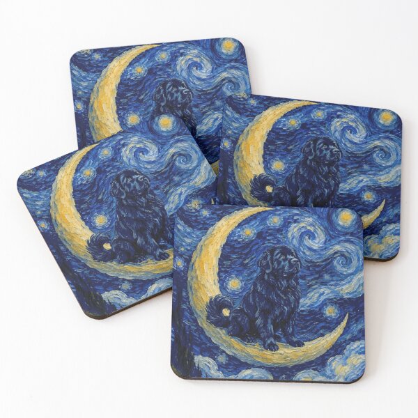 Item preview, Funny Newfoundland Starry Night Painting Cute Moon Stars Mom Dad Kids designed and sold by FurryHavenPH.
