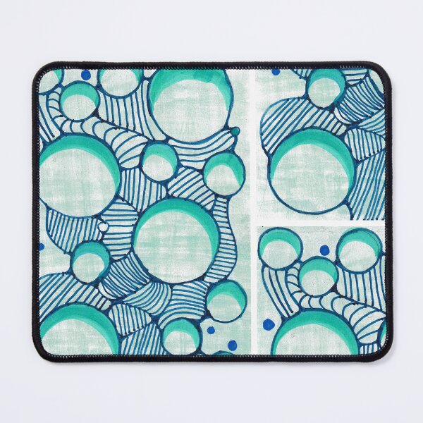 Item preview, Teal and Blue Abstract Bubbles Pattern designed and sold by O & A.