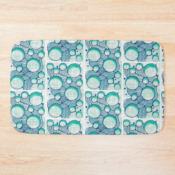 Item preview, Teal and Blue Abstract Bubbles Pattern designed and sold by O & A.
