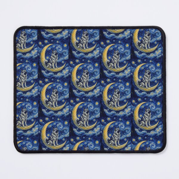 Item preview, Funny Norwegian Elkhound Starry Night Painting Cute Moon Stars Mom Dad Kids designed and sold by FurryHavenPH.
