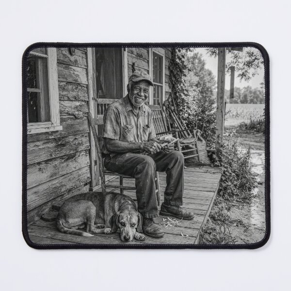 Item preview, Senior Black Man Portrait Black And White designed and sold by Home Decor Art.