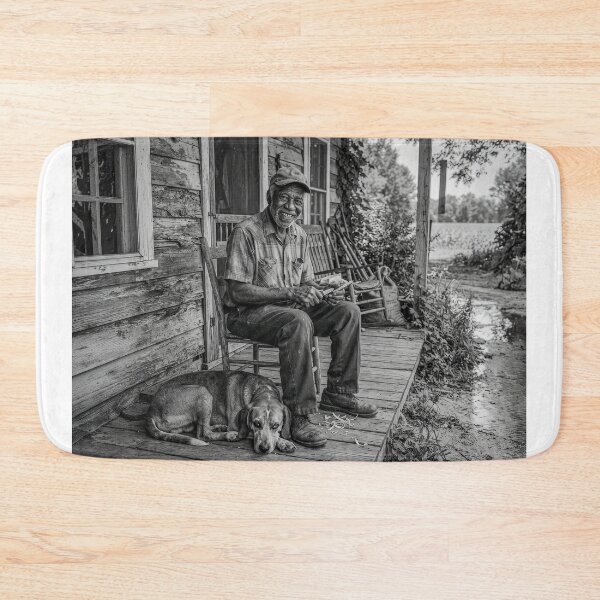 Item preview, Senior Black Man Portrait Black And White designed and sold by Home Decor Art.