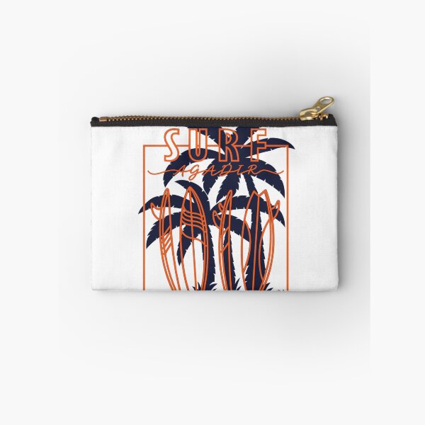 Item preview, Surf Agadir Morocco Surfboards Palm Trees Orange Navy Beach Graphic designed and sold by DesignArtist.ia.