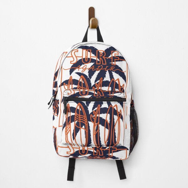 Item preview, Surf Agadir Morocco Surfboards Palm Trees Orange Navy Beach Graphic designed and sold by DesignArtist.ia.
