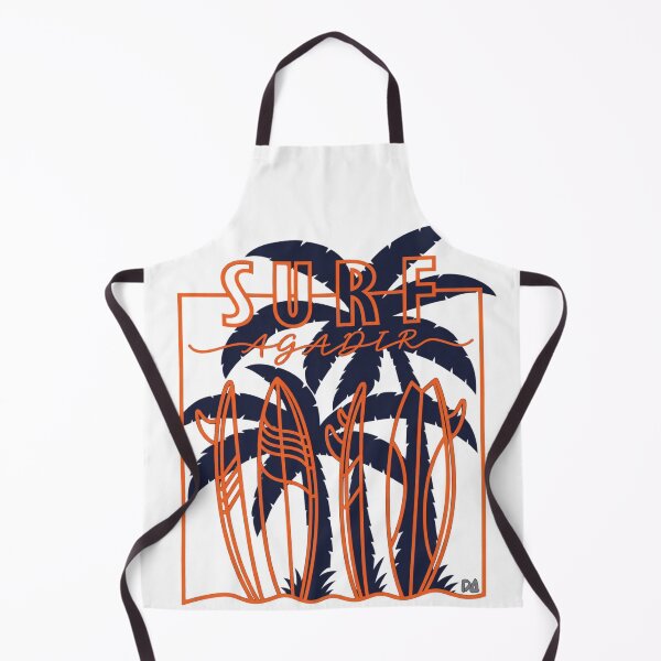 Item preview, Surf Agadir Morocco Surfboards Palm Trees Orange Navy Beach Graphic designed and sold by DesignArtist.ia.