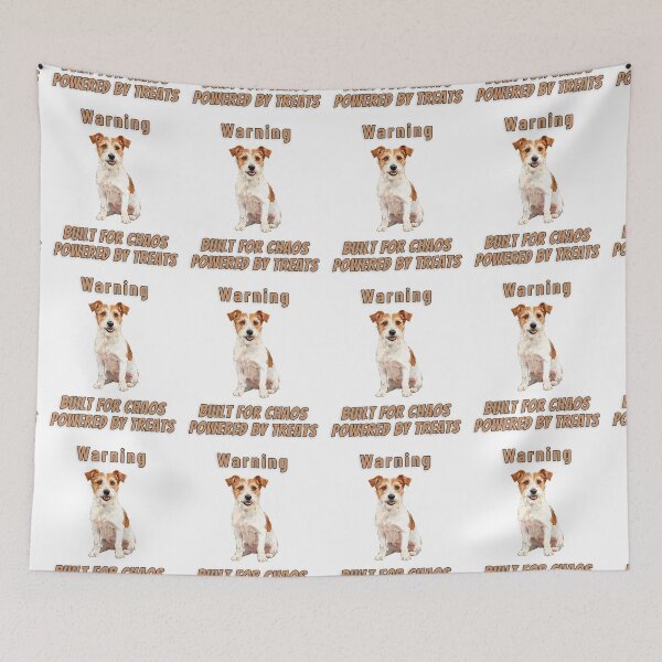 Aperçu de l'œuvre T-shirt humoristique Jack Russell Chaos Treat Lover à l'aquarelle créée et vendue par NatureUnleashed.