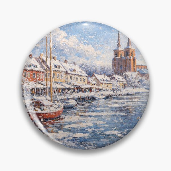 Item preview, Roskilde in Denmark painting – a winter scene in this beautiful European city. designed and sold by GalleryKauffeld.