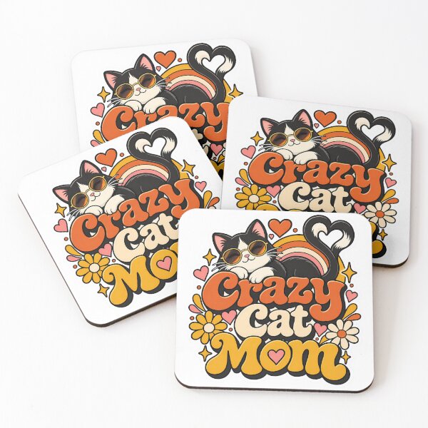 Item preview, Retro Crazy Cat Mom 70s Aesthetic designed and sold by Stickers Hub HUB.