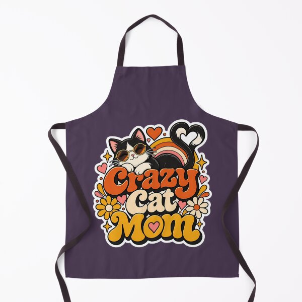Item preview, Retro Crazy Cat Mom 70s Aesthetic designed and sold by Stickers Hub HUB.