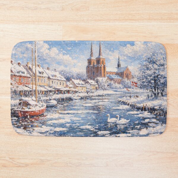 Item preview, Roskilde in Denmark painting – a winter scene in this beautiful European city. designed and sold by GalleryKauffeld.
