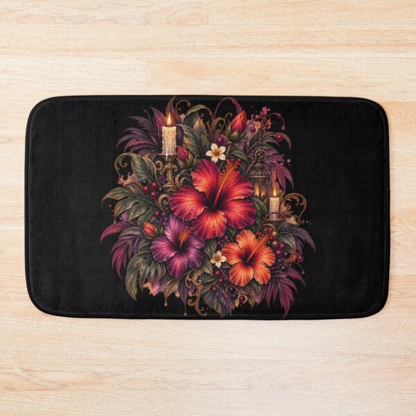 Item preview, Midnight Gothic Hibiscus Candlelight Baroque Tropical Bouquet designed and sold by IamNolmo.
