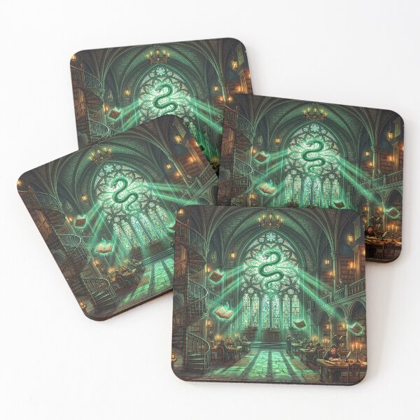 Item preview, Magical Serpent House Library - Floating Books Dark Academia Art designed and sold by KreonaTime.