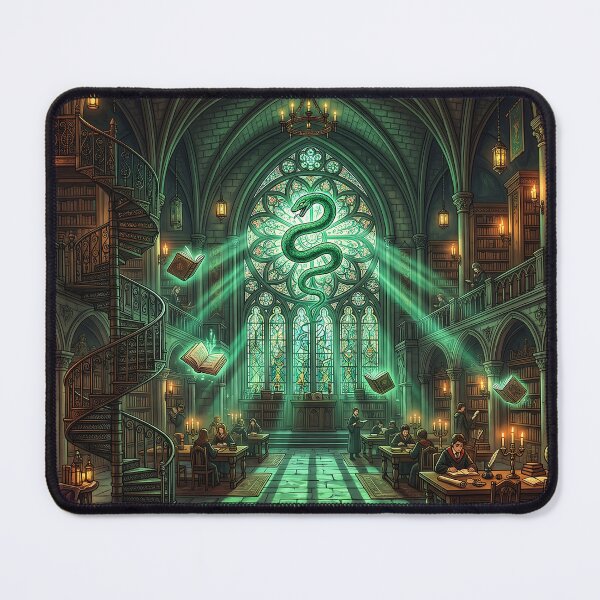 Item preview, Magical Serpent House Library - Floating Books Dark Academia Art designed and sold by KreonaTime.