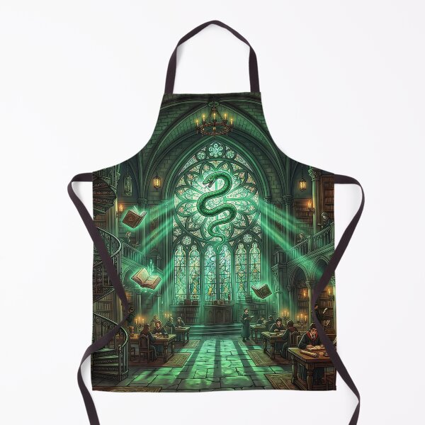 Item preview, Magical Serpent House Library - Floating Books Dark Academia Art designed and sold by KreonaTime.