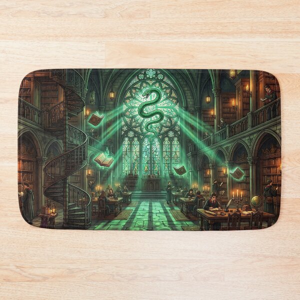 Item preview, Magical Serpent House Library - Floating Books Dark Academia Art designed and sold by KreonaTime.