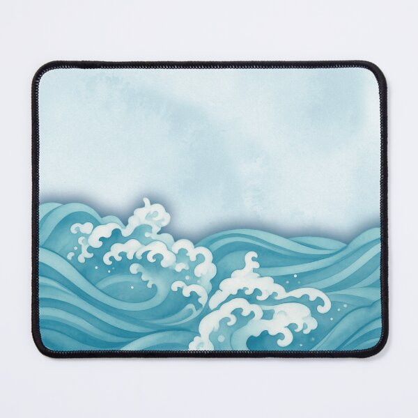 Item preview, Watercolor Ocean Waves Background with Soft Blue Sea Foam designed and sold by Harsha Pinjani.