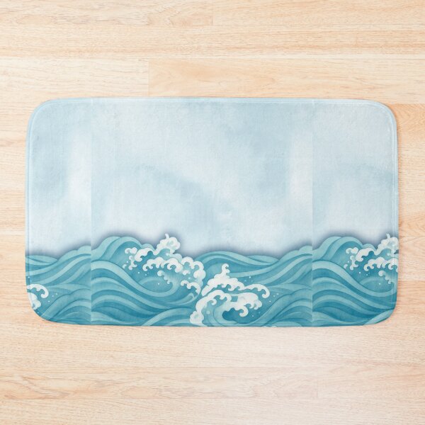 Item preview, Watercolor Ocean Waves Background with Soft Blue Sea Foam designed and sold by Harsha Pinjani.