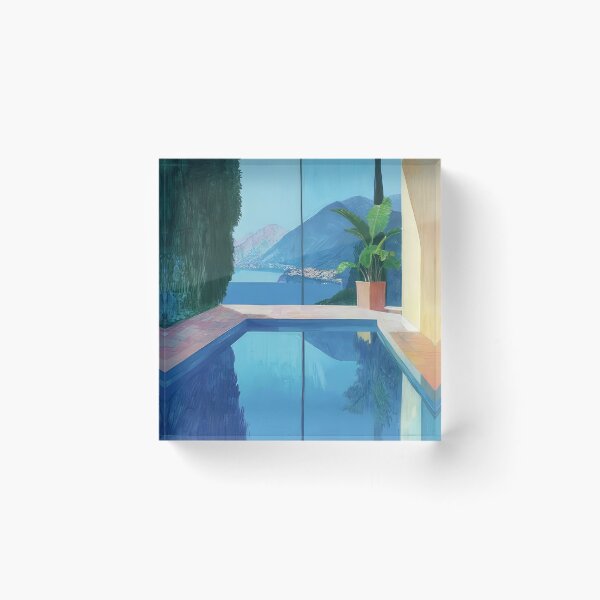 Item preview, David Hockney Inspired Colorful Pool Art designed and sold by CleoniqueH.