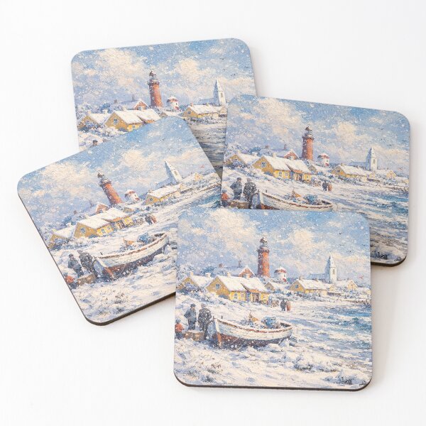Item preview, Skagen in Denmark painting – a winter scene in this beautiful European place. designed and sold by GalleryKauffeld.