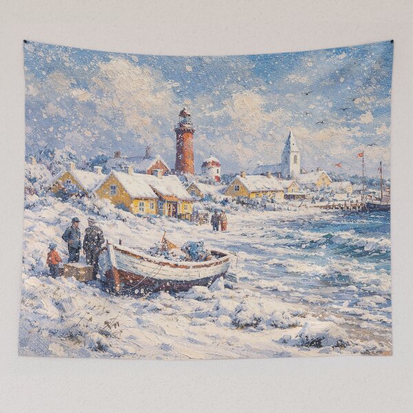 Artikelvorschau, Gemälde aus Skagen in Dänemark – eine Winterszene an diesem wunderschönen europäischen Ort. entworfen und verkauft von GalleryKauffeld.