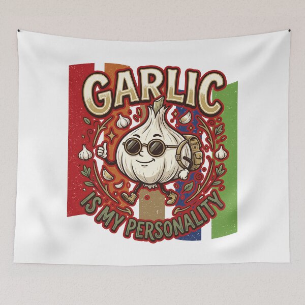 Item preview, Garlic Adventure Hiking Cartoon – My Personal Garlic designed and sold by LOVEARTDESIGN.
