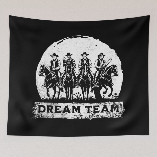Item preview, Dream Team Horror Movie Killers Vintage Western Halloween Shirt designed and sold by Simon-art-land.