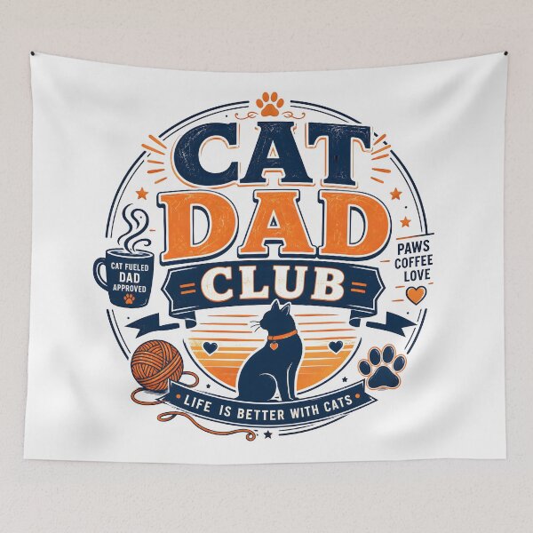 Item preview, funny cat dad, cat dad club merch, cat lover gift, cat dad, cat club designed and sold by TrueArtVibes.
