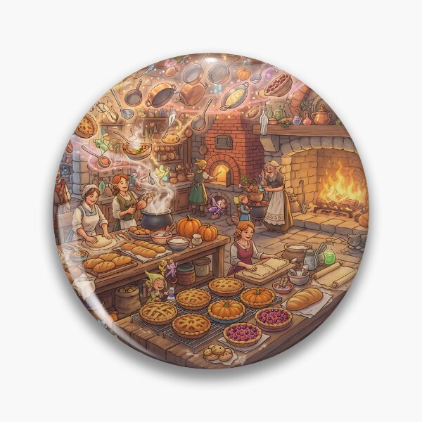 Item preview, Magical Castle Kitchen & House Elves Baking - Cozy Fantasy Art designed and sold by KreonaTime.