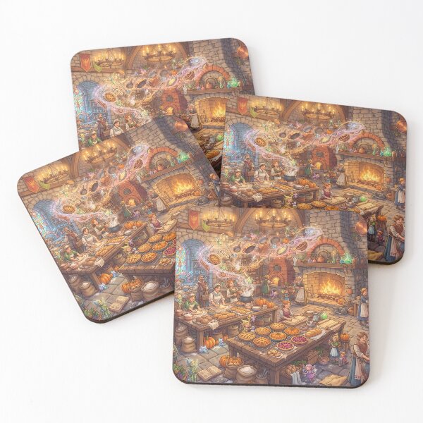 Item preview, Magical Castle Kitchen & House Elves Baking - Cozy Fantasy Art designed and sold by KreonaTime.