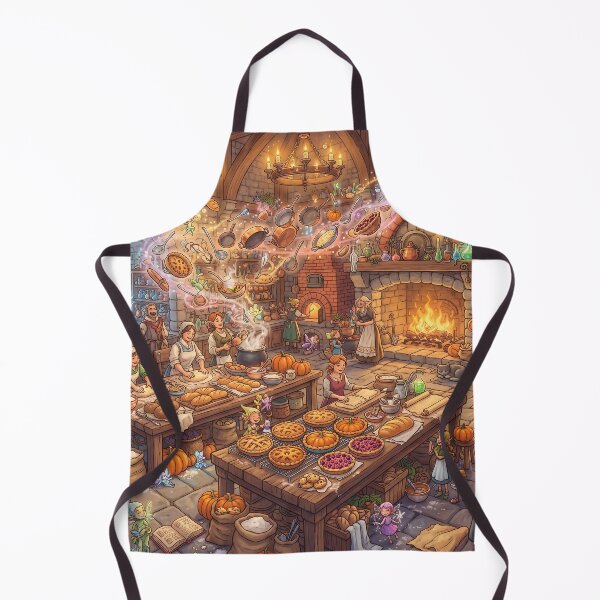 Item preview, Magical Castle Kitchen & House Elves Baking - Cozy Fantasy Art designed and sold by KreonaTime.