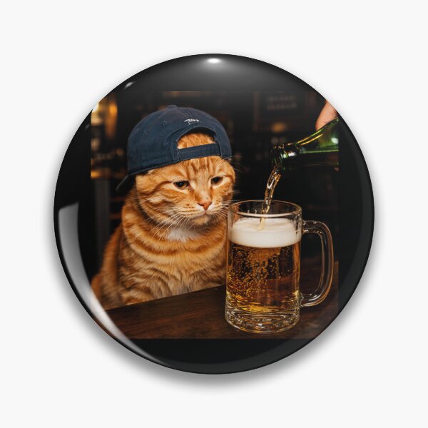 Item preview, Cat Drinking Beer Vintage meme designed and sold by suhairee-studio.