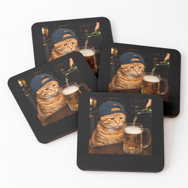 Item preview, Cat Drinking Beer Vintage meme designed and sold by suhairee-studio.