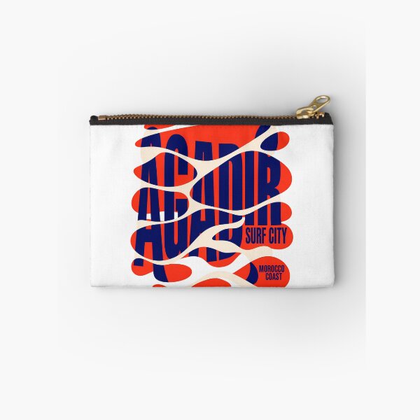 Item preview, Agadir Surf City Morocco Coast Retro Psychedelic Waves Red Navy Graphic designed and sold by DesignArtist.ia.
