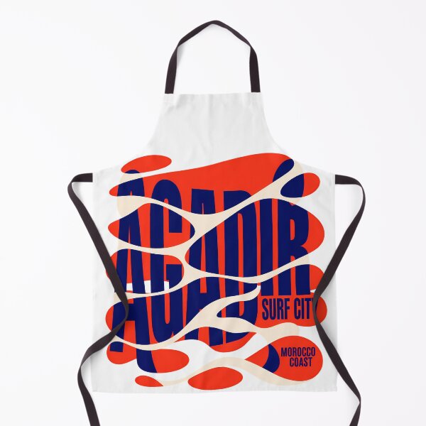 Item preview, Agadir Surf City Morocco Coast Retro Psychedelic Waves Red Navy Graphic designed and sold by DesignArtist.ia.