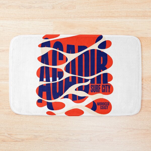 Item preview, Agadir Surf City Morocco Coast Retro Psychedelic Waves Red Navy Graphic designed and sold by DesignArtist.ia.