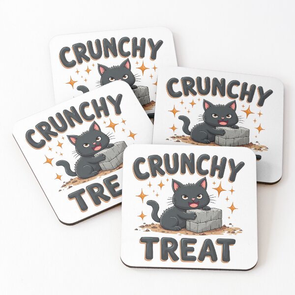 Item preview, I eat cement crunchy treat funny meme cat cartoon designed and sold by Panya-Design.