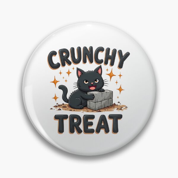 Item preview, I eat cement crunchy treat funny meme cat cartoon designed and sold by Panya-Design.