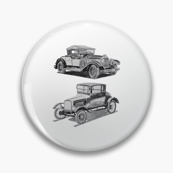 Item preview, Vintage Retro Classic Cars Hand Drawn Pencil Sketch designed and sold by URSM.
