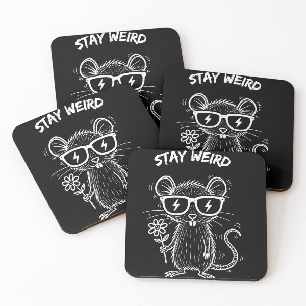 Item preview, Stay Weird Rat T-Shirt – Funny Rat with Sunglasses Doodle, Cute Weird Animal Shirt, Punk Indie Gift designed and sold by SakuraHQ.