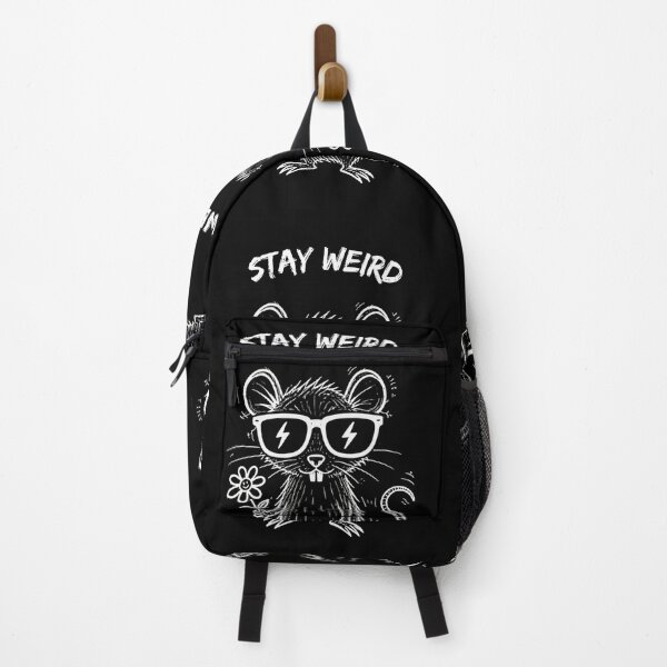 Item preview, Stay Weird Rat T-Shirt – Funny Rat with Sunglasses Doodle, Cute Weird Animal Shirt, Punk Indie Gift designed and sold by SakuraHQ.