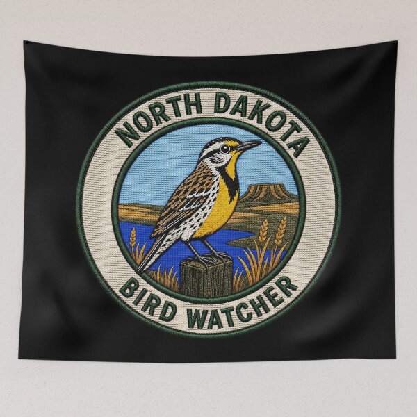 Item preview, North Dakota Bird Watcher – Western Meadowlark Patch designed and sold by The-Drip-Studio.