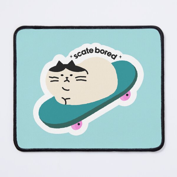 Item preview, Scate Bored Funny Cat Skateboarding Pun designed and sold by Miaou Studio.