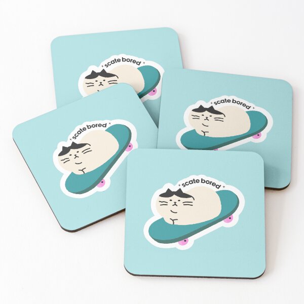 Item preview, Scate Bored Funny Cat Skateboarding Pun designed and sold by Miaou Studio.