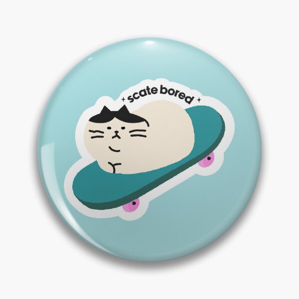 Item preview, Scate Bored Funny Cat Skateboarding Pun designed and sold by Miaou Studio.
