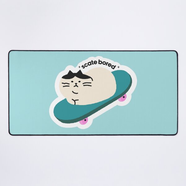 Item preview, Scate Bored Funny Cat Skateboarding Pun designed and sold by Miaou Studio.