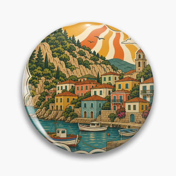 Item preview, Assos Greece Travel Souvenir - Retro Illustration designed and sold by VisualArtsOasis.