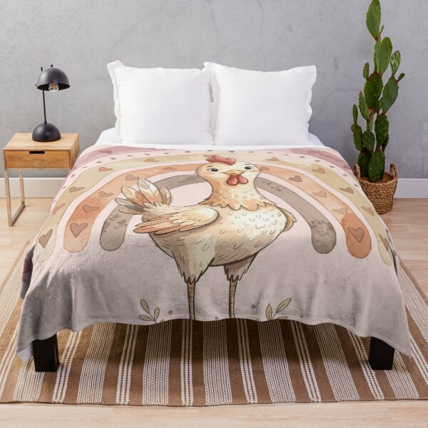 Item preview, Cute Boho Rainbow Chicken Aesthetic Cottagecore Farmhouse Art designed and sold by chriswo-design.