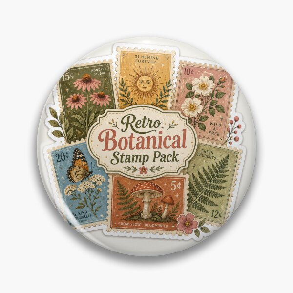Item preview, Vintage Retro Botanical Stamp Collection designed and sold by MohamedAbozaid1.