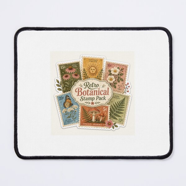 Item preview, Vintage Retro Botanical Stamp Collection designed and sold by MohamedAbozaid1.