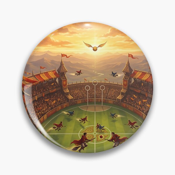 Item preview, Magical Broom Sport Match in Stadium - Golden Snitch Fantasy Art designed and sold by KreonaTime.